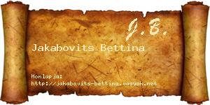 Jakabovits Bettina névjegykártya